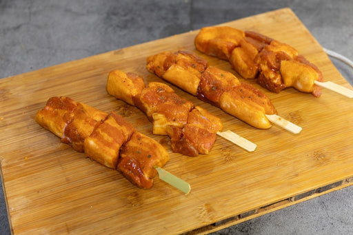 x4 Sticky Maple Belly Pork Skewers - Bennetts Butchers