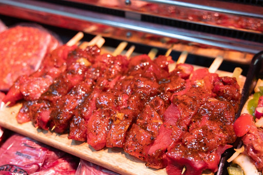 x5 Black Garlic Rump Steak Skewers - Bennetts Butchers